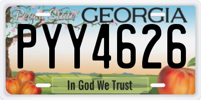 GA license plate PYY4626