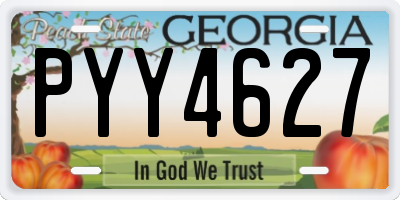 GA license plate PYY4627
