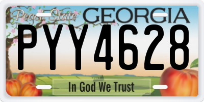GA license plate PYY4628