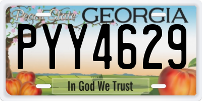 GA license plate PYY4629