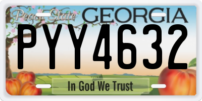 GA license plate PYY4632