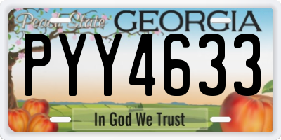 GA license plate PYY4633