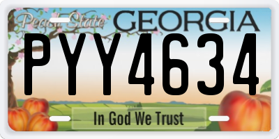 GA license plate PYY4634