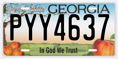 GA license plate PYY4637