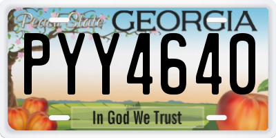 GA license plate PYY4640