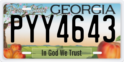 GA license plate PYY4643