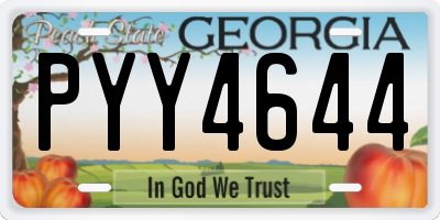 GA license plate PYY4644