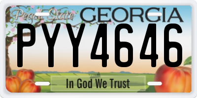 GA license plate PYY4646