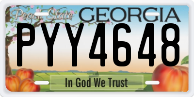 GA license plate PYY4648