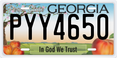 GA license plate PYY4650