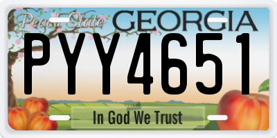 GA license plate PYY4651