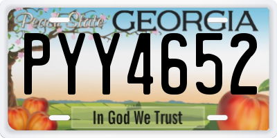 GA license plate PYY4652