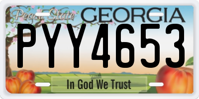 GA license plate PYY4653
