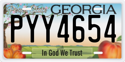 GA license plate PYY4654