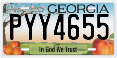 GA license plate PYY4655