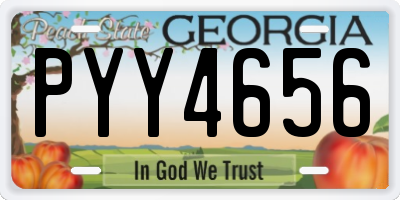 GA license plate PYY4656