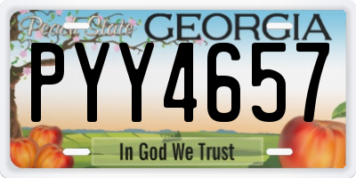 GA license plate PYY4657