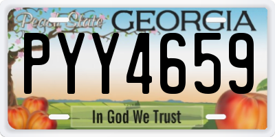 GA license plate PYY4659