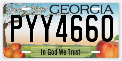 GA license plate PYY4660