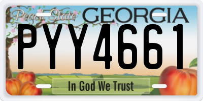 GA license plate PYY4661