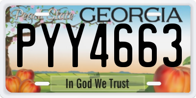 GA license plate PYY4663