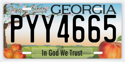 GA license plate PYY4665