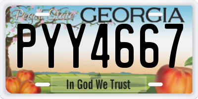GA license plate PYY4667