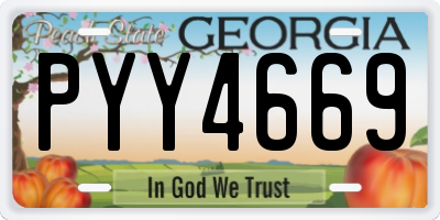 GA license plate PYY4669