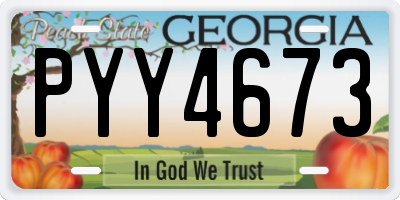 GA license plate PYY4673