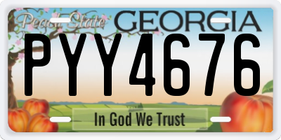 GA license plate PYY4676