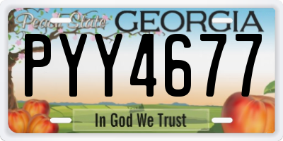 GA license plate PYY4677