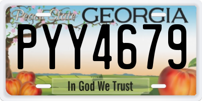 GA license plate PYY4679
