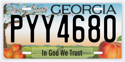 GA license plate PYY4680