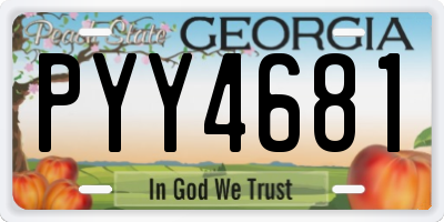 GA license plate PYY4681