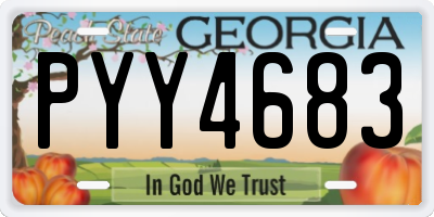 GA license plate PYY4683