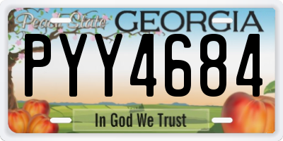 GA license plate PYY4684