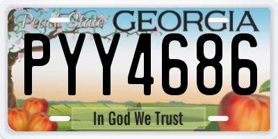 GA license plate PYY4686