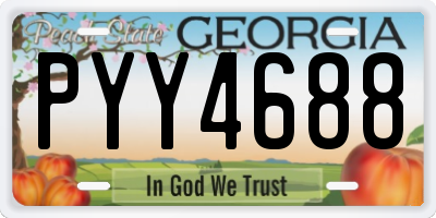 GA license plate PYY4688