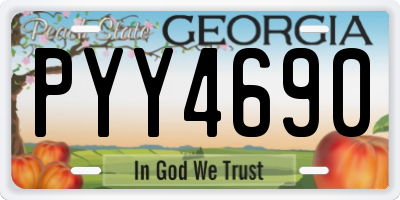 GA license plate PYY4690