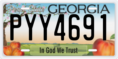 GA license plate PYY4691