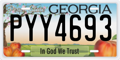 GA license plate PYY4693