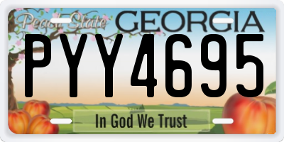 GA license plate PYY4695
