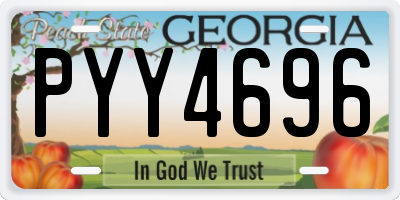 GA license plate PYY4696