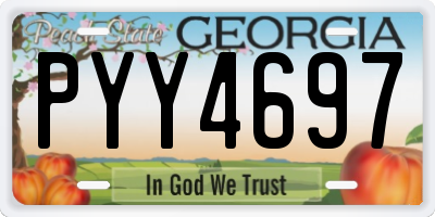 GA license plate PYY4697