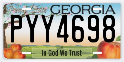 GA license plate PYY4698