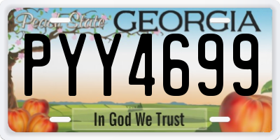 GA license plate PYY4699
