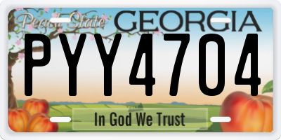 GA license plate PYY4704