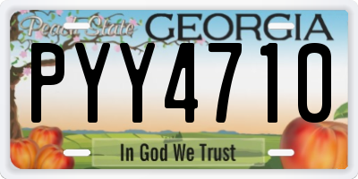 GA license plate PYY4710
