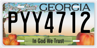 GA license plate PYY4712