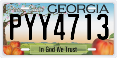 GA license plate PYY4713